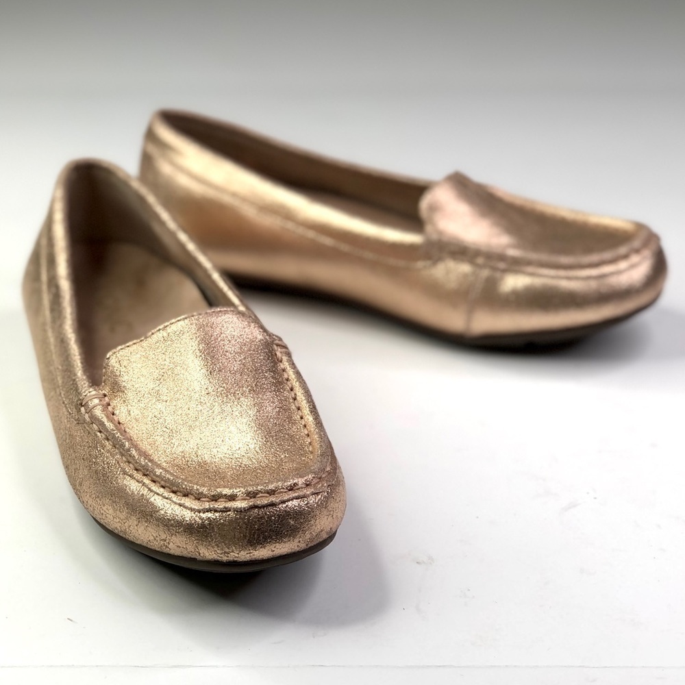 Vionic Debbie Metallic rose gold mocs moccasins loafers orthopedic 7